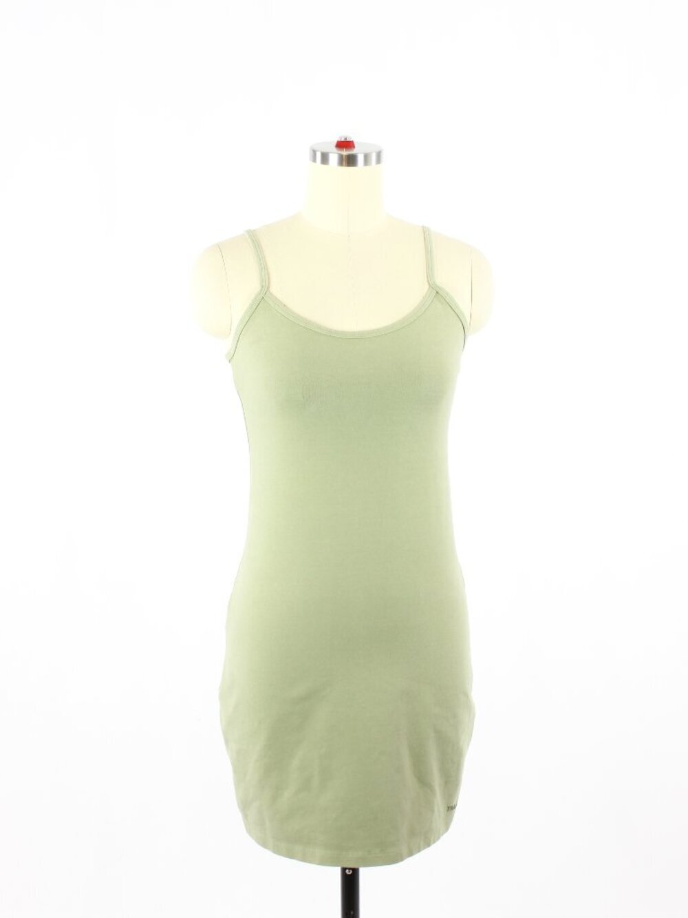 Aritzia TNA Hold-It Karelis Green Jersey Scoop Neck Micro Mini Dress, Size S